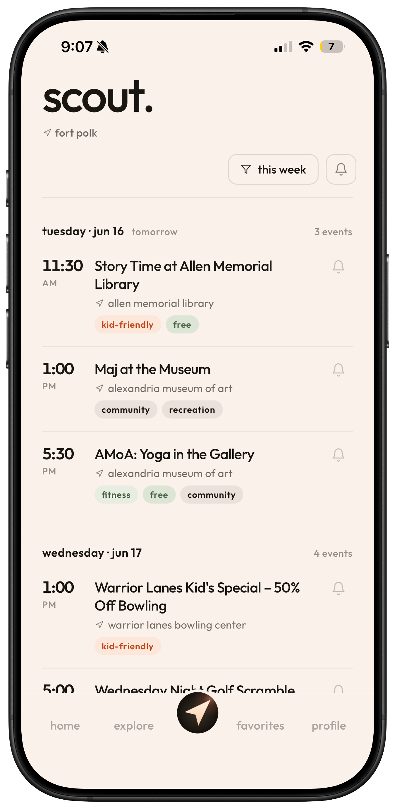 Scout Local app — the Scout community events calendar