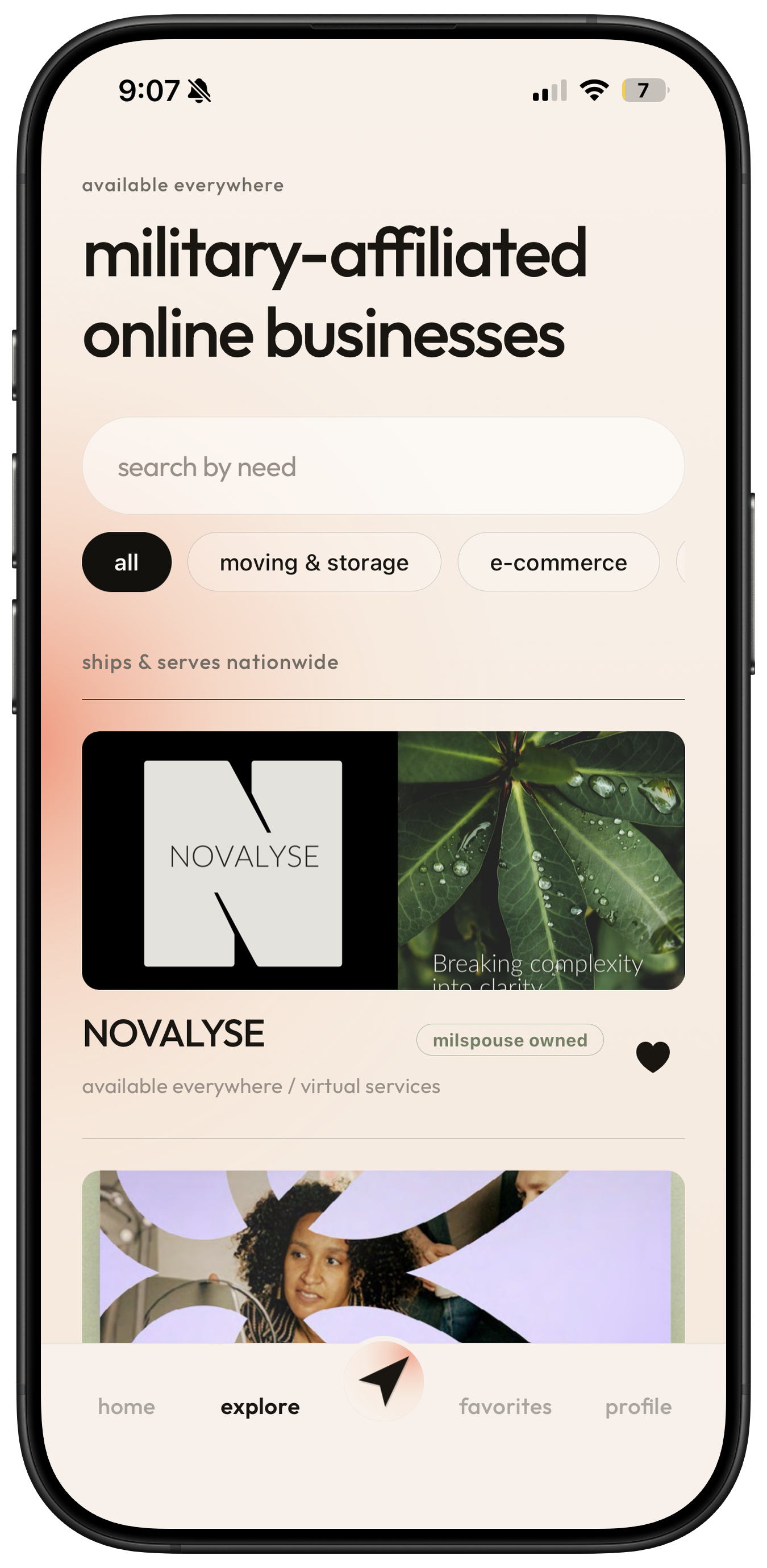 Scout Local app — browse military-affiliated local businesses